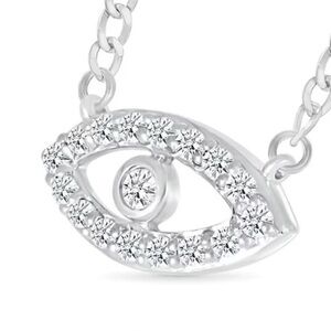 .50 cts VS Lab Diamond Evil Eye Sterling Silver Necklace